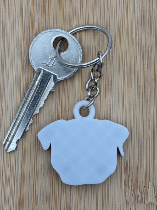 Pug Dog Face 3D Key Ring Key Chain Black And White Plastic