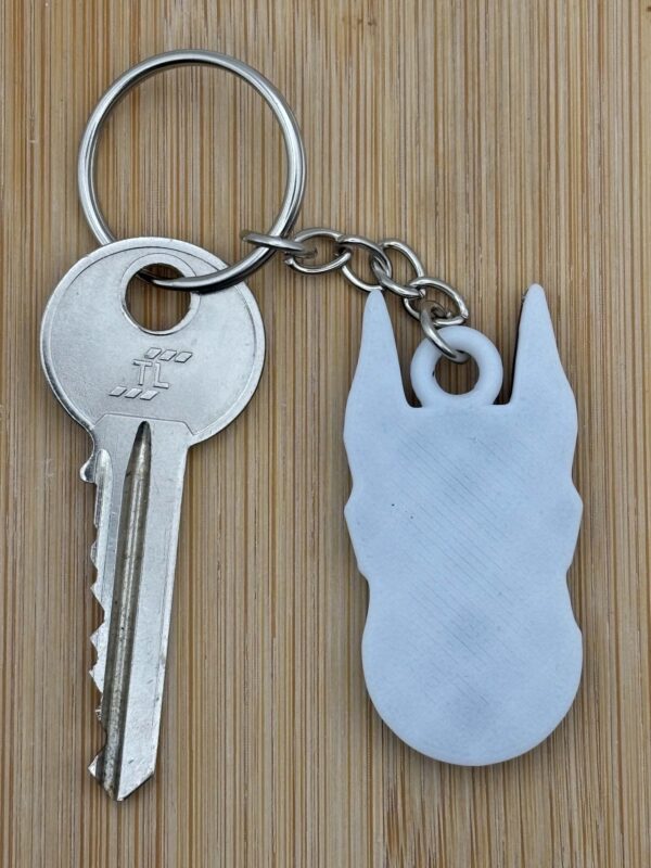 Doberman Dog Face 3D Key Ring Key Chain Black And White Plastic