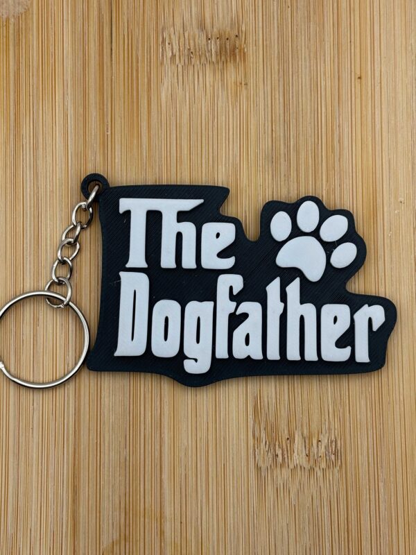 The Dogfather 3D Key Ring Key Chain Black And White Plastic