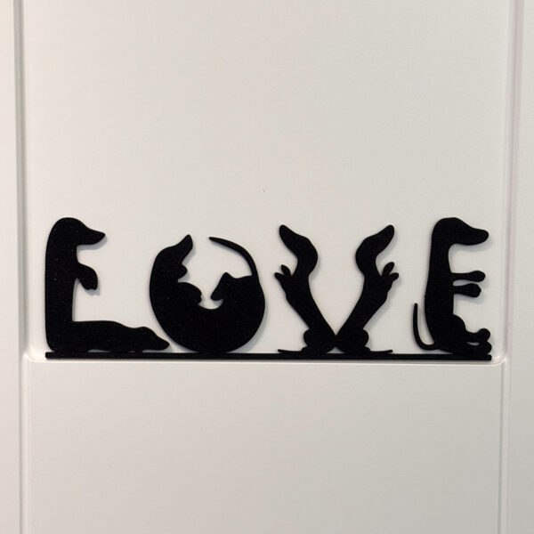 Sausage Dog Love Word Dachshund Treat/Dog Cupboard Art 20 x 7 x 0.2 CM Wall Art