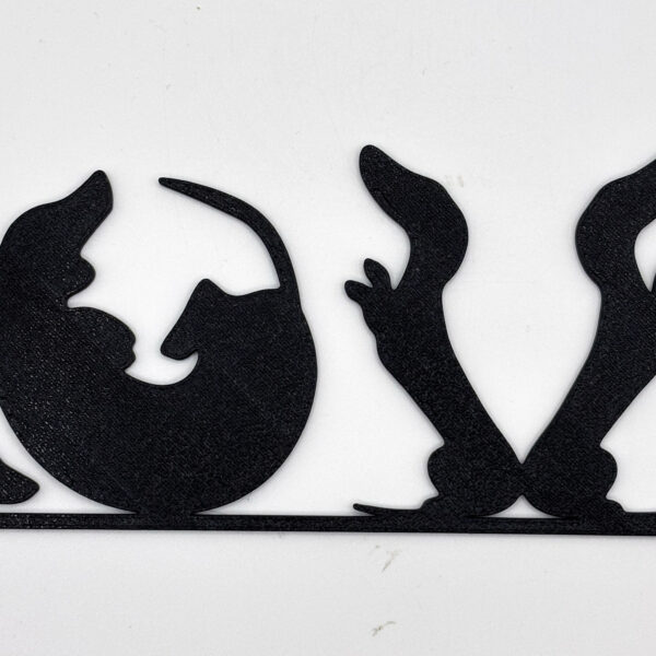 Sausage Dog Love Word Dachshund Treat/Dog Cupboard Art 20 x 7 x 0.2 CM Wall Art