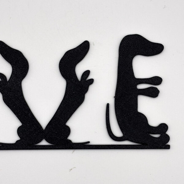 Sausage Dog Love Word Dachshund Treat/Dog Cupboard Art 20 x 7 x 0.2 CM Wall Art
