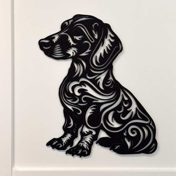 Sausage Dog Dachshund Tribal Treat/Dog Cupboard Art 14 x 18 x 0.2 CM Wall Art